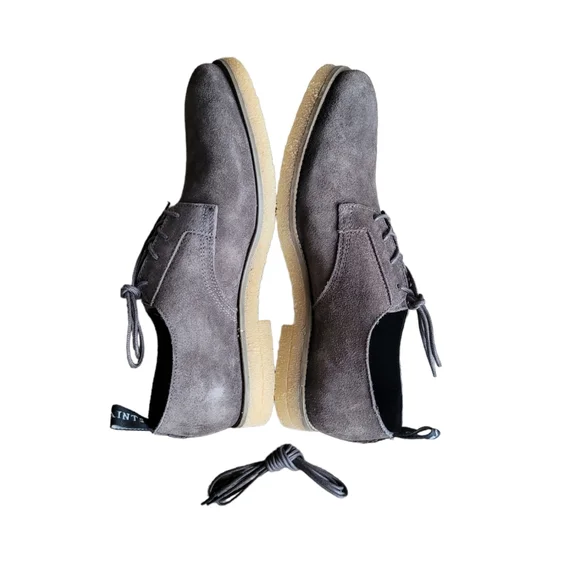 ALL SAINTS Charcoal Grey Suede Leigh Derby Shoe Size 41 US 8 display picture 3